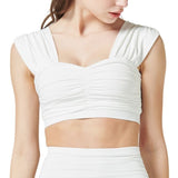 Sharon Shirring Top in White