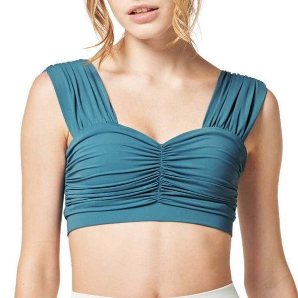 Sharon Shirring Top - Turquoise