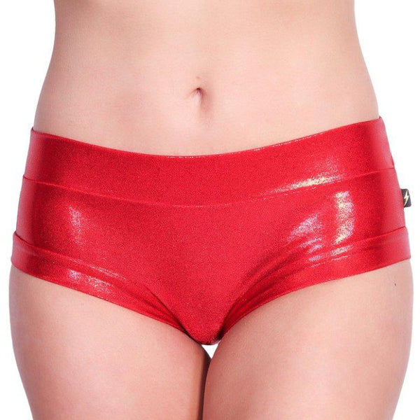 Metallic Hot Pants - Red