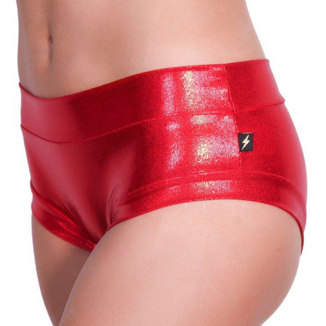 Metallic Hot Pants - Red