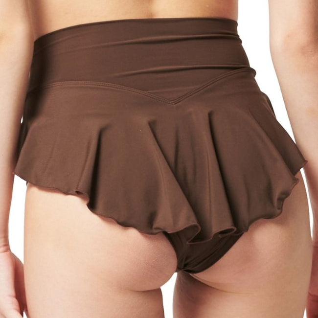 Leah Frill Shorts - Bear Brown