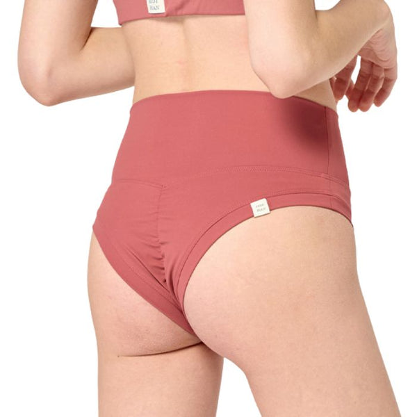 High Waist Cheeky Shirring Shorts - Brick Pink