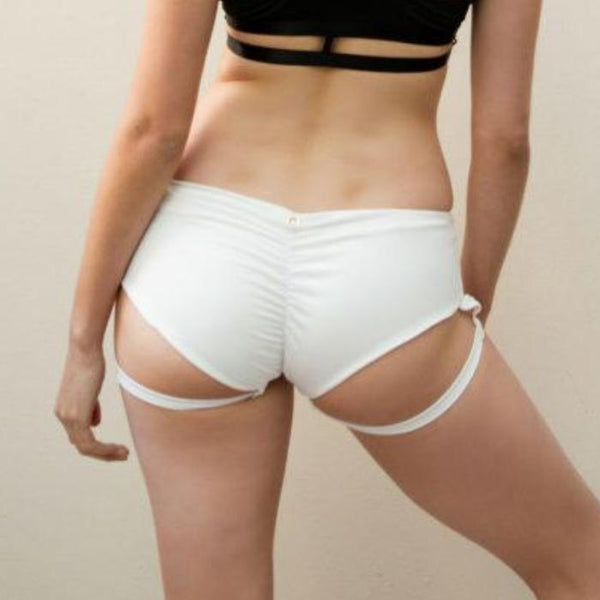 Lure You Low Waisted Garter Shorts - White