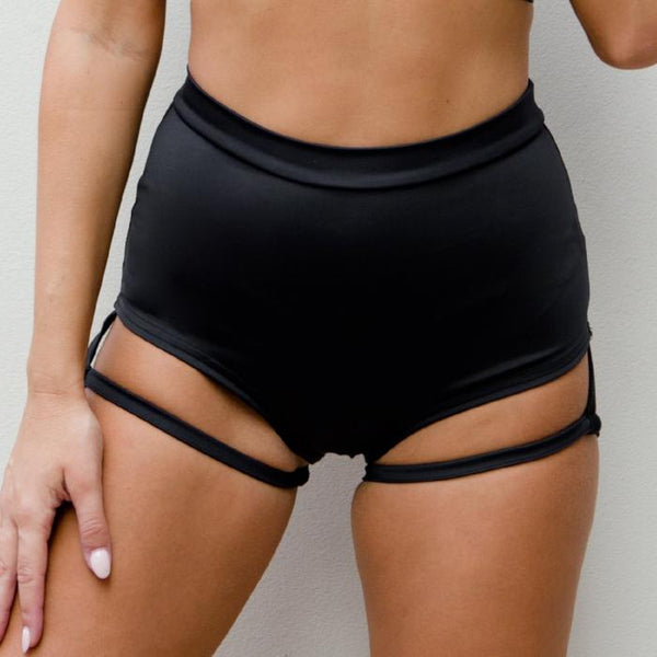 Lure You High Waisted Garter Shorts