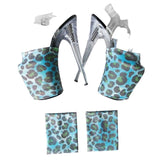 Shoe Protectors in Turquoise Leopard